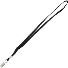 Advantus Flat Clip Lanyard 36" Length - Black - Woven, Metal - 100 / Box