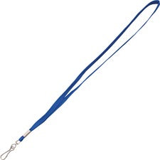 Advantus Metal Clasp Lanyard 36" Length - Blue - Woven, Metal - 100 / Box