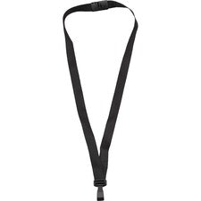 Advantus Plastic Hook Flat Breakaway Lanyard 36" Length - Black - Plastic - 12 / Pack
