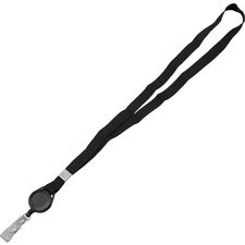 Advantus Badge Reel Lanyard 36" Length - Black - Woven - 12 / Pack