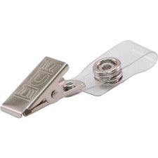 Advantus ID Badge Clip Adapters Metal, Vinyl - Silver - 25 / Pack