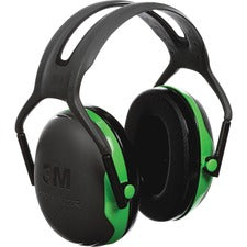 Peltor Over-the-head Earmuffs Recommended for: Food Processing, Metalworking, Manufacturing, Printing, Automotive, Construction, Mining, Woodworking, Airport - Noise Reduction Rating Protection - Black/Green - 1 Each