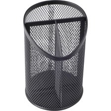 Lorell Mesh Desktop Organizer 6.10" Height x 4.10" Width x 4.10" Length - Desktop - Durable, Snag Proof - Black - Metal - 1 Each