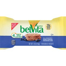 belVita Breakfast Biscuits Individually Wrapped, Hydrogenated Oil-free, Sweetener-free - Blueberry - 1.76 oz - 8 / Box