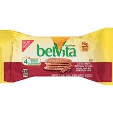 belVita Breakfast Biscuits Individually Wrapped, Hydrogenated Oil-free, No Artificial Flavor, Sweetener-free - Brown Sugar - 1.76 oz - 8 / Box
