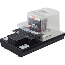 MAX Electronic Stapler Staples Upto 100 Sheet of 80g/m² Paper - 0.87" Throat Depth - Black, White - 1 Each
