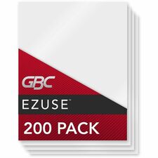 GBC EZUse Speed Format Thermal Laminating Pouches Sheet Size Supported: Letter 8.50" Width x 11" Length - Laminating Pouch/Sheet Size: 5 mil Thickness - UV Resistant, Fade Resistant - Clear - 200 / Pack
