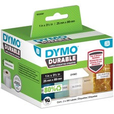 Dymo LabelWriter ID Label 63/64" Width x 3 1/2" Length - Rectangle - White - Polypropylene - 700 / Roll - 700 Total Label(s) - 1 Each