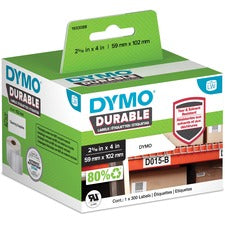 Dymo Address Label 2 21/64" Width x 4 1/64" Length - White - Plastic - 300 / Roll - 1 Each