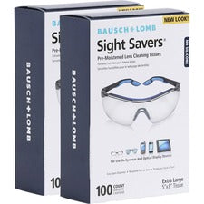 Bausch + Lomb Sight Savers Lens Cleaning Tissues For Eyeglasses, Monitor, Camera Lens, Binocular - Anti-fog, Anti-static, Pre-moistened, Silicone-free, Individually Wrapped - Multi - 100/Box - 2 / Bundle