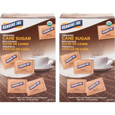 Genuine Joe Turbinado Natural Cane Sugar Packets 0.159 oz (4.5 g) - Molasses Flavor - Natural Sweetener - 200/Box - 2 / Carton