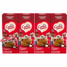 Coffee mate Peppermint Mocha Nondairy Liquid Creamer Singles Peppermint Mocha Flavor - 0.38 fl oz (11 mL) - 200 Serving - 50/Box - 4 / Carton