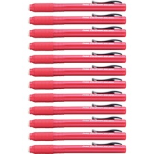 Pentel Rubber Grip Clic Eraser Red Barrel - Pen - Refillable - 12 / Box - Retractable, Latex-free Grip, Pocket Clip, Ghost Resistant, Non-abrasive