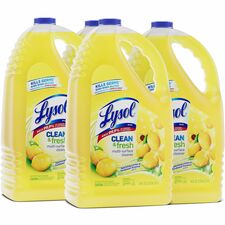 Lysol Clean/Fresh Lemon Cleaner For Multi Surface - 144 fl oz (4.5 quart) - Clean & Fresh Lemon Scent - Recommended For: Stain Remover - Disinfectant, Long Lasting, Antibacterial - Yellow - 4 / Carton