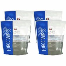 2XL Antibacterial Force Wipes Bucket Refill Non-irritating, Soft, Hygienic, Durable, Absorbent, Anti-bacterial, Disposable, Disinfectant, Non-irritating, Absorbent, Refillable - White - 900/Pack - 4 / Carton