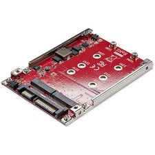 StarTech.com Dual-Slot M.2 Drive to SATA Adapter for 2.5" Drive Bay - RAID Create high-performance storage with RAID by installing two M.2 SATA SSDs into a 2.5" SATA interface - M.2 Drive to SATA Adapter - Supports B key M.2 SATA SSDs - RAID 0, 1, spannin