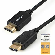 StarTech.com Premium High Speed HDMI Cable with Ethernet - 4K 60Hz - 0.5 m 1.64 ft HDMI Video Cable for Audio/Video Device, Home Theater System, HDTV, Media Player - First End: 1 x 19-pin HDMI 2.0 Digital Audio/Video - Male - Second End: 1 x 19-pin HDMI 2