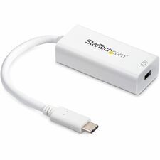 StarTech.com USB C to Mini DisplayPort Adapter - USB C to mDP Adapter - 4K 60Hz 1 x 24-pin Type C USB Male - 1 x 20-pin Mini DisplayPort DisplayPort 1.2 Digital Audio/Video Female - 3840 x 2160 Supported - White - 1 Each