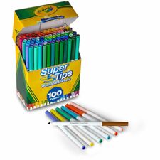 Crayola Super Tips Washable Markers Conical Marker Point - Washable - 100 / Set
