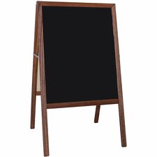 Flipside Stained Black Chalkboard Easel Stained Black Surface - Hardwood Frame - Rectangle - 1 Each