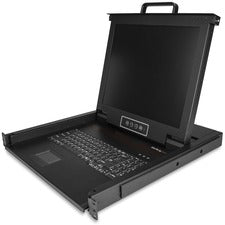 StarTech.com Single-Port Rackmount KVM Console with 17" Display 1 Computer(s) - 17" LCD - SXGA - 1280 x 1024USB - 1 x VGA - Keyboard - TouchPad - 120 V AC, 230 V AC Input Voltage - 1U High - PC - Steel - Black