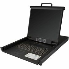 StarTech.com 8 Port Rackmount KVM Console for Server Rack - VGA KVM - 19in - 1U 8 Computer(s) - 19" LCD - SXGA - 1280 x 1024 - 2 x PS/2 Port - 2 x USB - 1 x VGA - 9 - Daisy Chain - Keyboard - TouchPad - 1U High - PC - Black