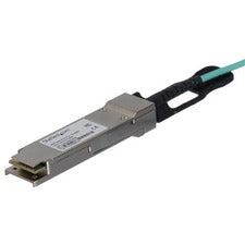 StarTech.com Fiber Optic Network Cable 49.21 ft Fiber Optic Network Cable for Network Device, Server, Switch, Router, Transceiver - First End: 1 x QSFP+ Network - Male - Second End: 1 x QSFP+ Network - Male - 40 Gbit/s - Black - 1 Each