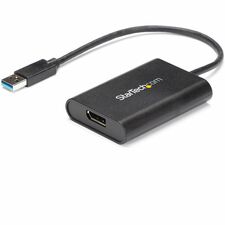 StarTech.com USB to DisplayPort Adapter - USB 3.0 - 4K 30Hz 1 x 9-pin Type A USB 3.0 USB Male - 1 x 20-pin DisplayPort Digital Audio/Video Female - 3840 x 2160 Supported - Black - 1 Each - TAA Compliant