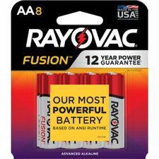 Rayovac Fusion Advanced Alkaline AA Batteries For Multipurpose - AA - 8 / Pack