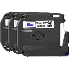 P-touch P-touch Nonlaminated M Series Tape Cartridge 1/2" Width x 26 1/5" Length - Rectangle - Direct Thermal - White - Self-adhesive, Non-laminated - 3 / Bundle