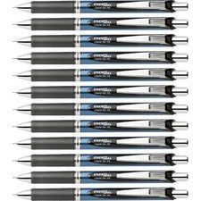 EnerGel EnerGel RTX Liquid Gel Pens 0.7 mm Medium Needle Pen Point - Refillable - Retractable - Black Ink - Gel-based - Blue Barrel - Stainless Steel Tip - 2/Pack - 6 / Box