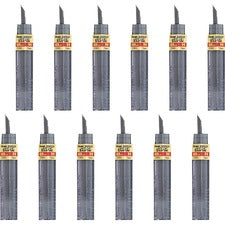 Pentel Super Hi-Polymer Leads 0.5 mm , Fine Point - H - Black Lead - 12/Tube - 12 / Box