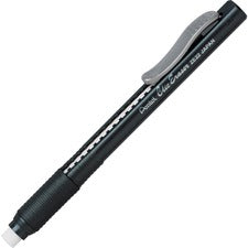Pentel Rubber Grip Clic Eraser Black - Black Barrel - Pen - Refillable - 12 / Box - Retractable, Latex-free Grip, Ghost Resistant, Pocket Clip