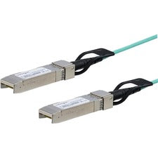 StarTech.com SFP+ Active Optical Cable - 5 m (16.4 ft.) 16.40 ft Fiber Optic Network Cable for Network Device, Switch, Server, Transceiver, Router, Network Firewall - First End: 1 x SFP+ Network - Male - Second End: 1 x SFP+ Network - Male - 10 Gbit/s - 2
