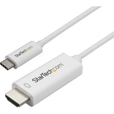 StarTech.com 1m (3 ft.) USB-C to HDMI Cable - 4K at 60Hz - White 3.28 ft HDMI/USB Video Cable Adapter for Chromebook, Projector, Monitor, Audio/Video Device, MacBook, Workstation, TV, MacBook Air, MacBook Pro, iPad Pro - First End: 1 x 24-pin USB Type C T