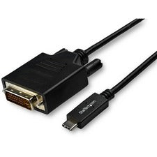 StarTech.com 3 m (10 ft.) USB-C to DVI Cable - 1920 x 1200 - Black 9.84 ft DVI/USB Video Cable Adapter for Chromebook, Projector, Monitor, Video Device, MacBook, Workstation, MacBook Air, iPad Pro - First End: 1 x 24-pin USB Type C Thunderbolt 3 - Male -