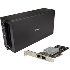 StarTech.com Thunderbolt 3 to 2-port 10GbE NIC Chassis - External PCIe Enclosure Plus Card Black - 1 Each