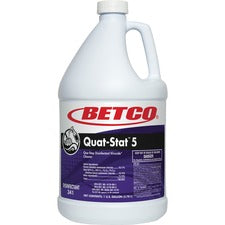 Betco Quat-Stat 5 Disinfectant Gallon Concentrate - 128 fl oz (4 quart) - Lavender Scent - Deodorant - Purple - 1 Each