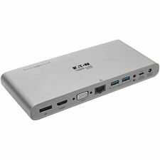 Tripp Lite series U442-DOCK4-S Docking Station for Notebook, Tablet PC, Desktop PC, Smartphone - 100 W - USB Type C - 6 x USB Ports - 4 x USB 3.0 - Network (RJ-45) - HDMI - VGA - DisplayPort - Audio Line Out - Microphone - Thunderbolt - Wired