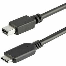 StarTech.com 1 m (3.3 ft.) USB-C to Mini DisplayPort Cable - 4K 60Hz - Black 3.30 ft Mini DisplayPort/USB Video Cable Adapter for Chromebook, Monitor, iMac, Notebook, MacBook, Audio/Video Device, TV - First End: 1 x 24-pin USB 3.1 Type C - Male - Second E