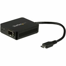 StarTech.com USB-C to Fiber Optic Converter - Open SFP - USB - Gigabit Ethernet - 1000Base-SX/LX - 1 x Expansion Slots - SFP - 1 x SFP Slots - USB