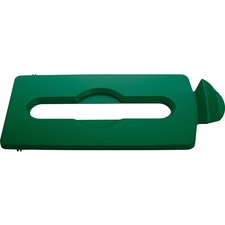 Rubbermaid Commercial Slim Jim Lid Green Paper Slot Green - Plastic - 1 Each