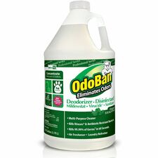 OdoBan Eucalyptus Multi-purpose Deodorizer Disinfectant Concentrate Concentrate - 128 fl oz (4 quart) - Eucalyptus Scent - Deodorize, Disinfectant, Residue-free - Green - 4 / Carton