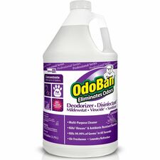OdoBan Deodorizer Disinfectant Cleaner Concentrate Concentrate - 128 fl oz (4 quart) - Lavender Scent - Deodorize, Disinfectant, Residue-free - Purple - 4 / Carton