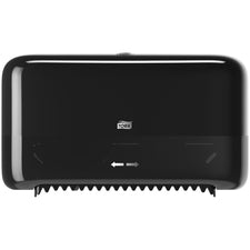 TORK Twin Bath Tissue Roll Dispenser Black T7 Coreless Dispenser - 8.2" Height x 14.2" Width x 5.1" Depth - Plastic - Black - 1 Each