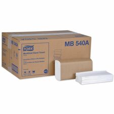 TORK Multifold Hand Towels 1 Ply - Multifold - 9.13" Width x 9.50" Length - White - Fiber - 250/Pack - 16 / Carton