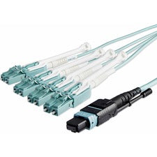 StarTech.com Fiber Optic Patch Duplex Network Cable 32.81 ft Fiber Optic Network Cable for Network Device, Patch Panel, Hub, Switch, Media Converter, Router - First End: 1 x MTP/MPO Network - Female - Second End: 8 x LC Network - Male - 40 Gbit/s - Patch