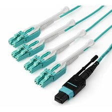 StarTech.com Fiber Optic Patch Duplex Network Cable 3.28 ft Fiber Optic Network Cable for Network Device, Patch Panel, Hub, Switch, Media Converter, Router - First End: 1 x MTP/MPO Network - Female - Second End: 8 x LC Network - Male - 40 Gbit/s - Patch C