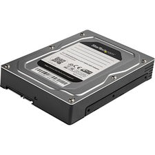 StarTech.com Drive Bay Adapter for 3.5" SATA/600, Serial Attached SCSI (SAS) - 6Gb/s SAS Host Interface Internal - Silver, Black 1 x HDD Supported - 1 x SSD Supported - 1 x Total Bay - 1 x 2.5" Bay - Aluminum, Plastic