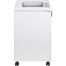 ideal. 3104 Cross-cut Paper Shredder Continuous Shredder - Cross Cut - 25 Per Pass - for shredding Paper, Staples, Paper Clip, Credit Card, CD, DVD - 0.187" x 1.500" Shred Size - P-4 - 18 ft/min - 12" Throat - 32 gal Wastebin Capacity - 745.70 W - White -